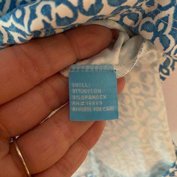 J. McLaughlin Blue White Catalina Cloth Knee Length Dress Women's size Small - Picture 9 of 9